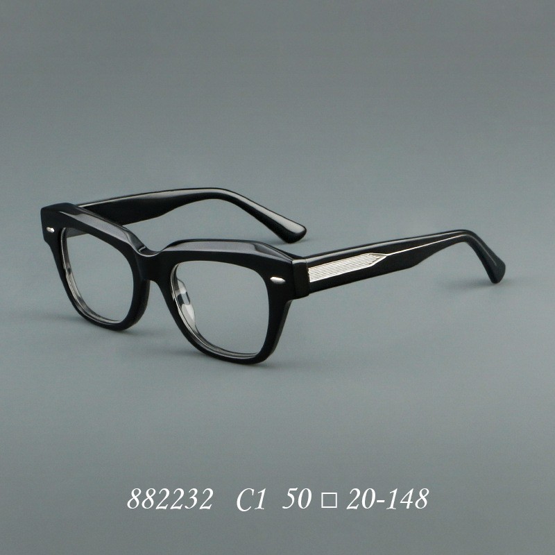 Thick Acetate Retro Men Eyeglass Frames Full Rim Woman Glasses 50 20-148mm