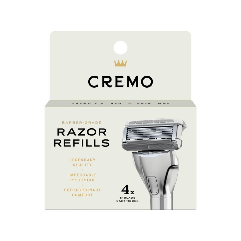 Cremo Razor Refills for Men, Astonishingly 4 Count (Pack of 1), white