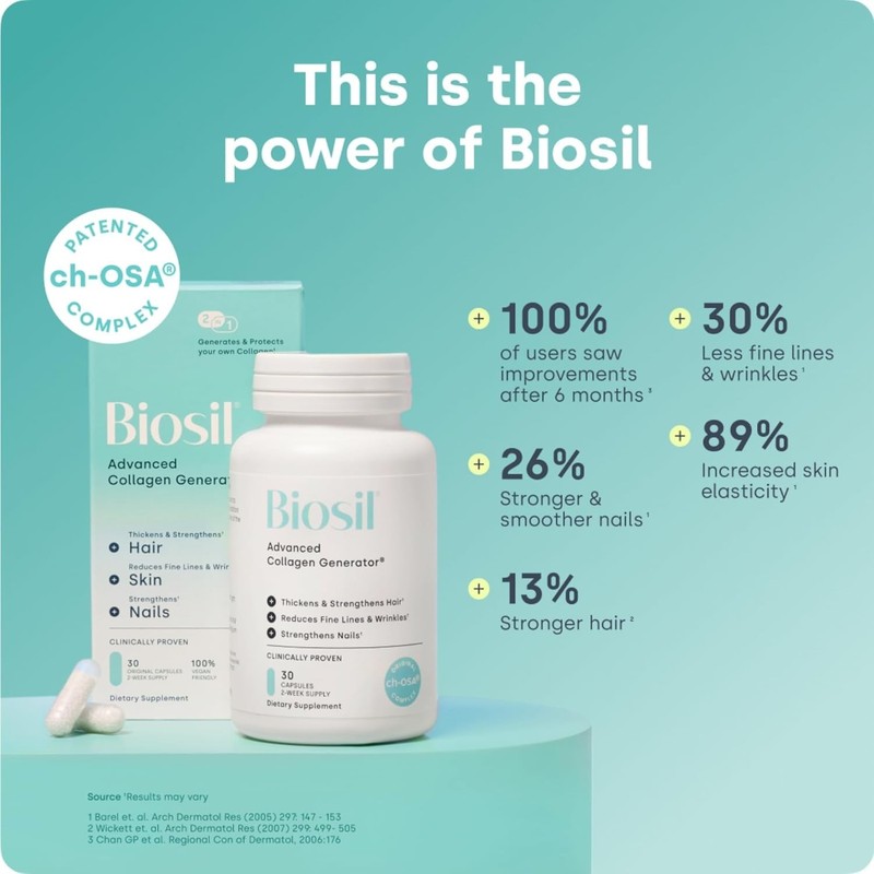 2 Pack BioSil Advanced Collagen Generator Capsules 120 Count Hair Skin Nails #4 gallery
