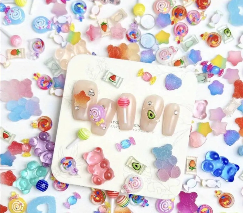 10pcs/bag 3D Nail Charms Candy Random Mixed Resin For Acrylic Nail Art lot gallery