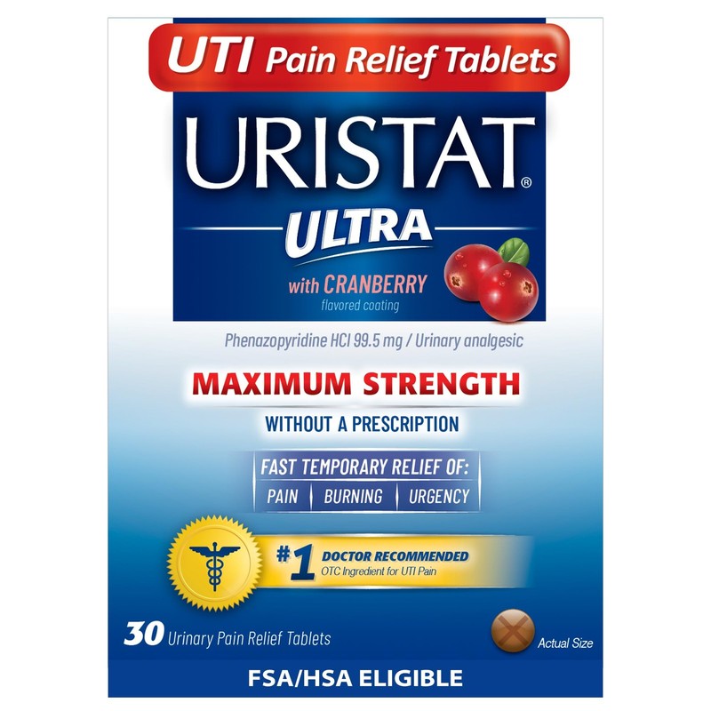 Uristat Ultra Strength UTI Relief Tablets – Ease Urinary Pain, Burning & Urge…