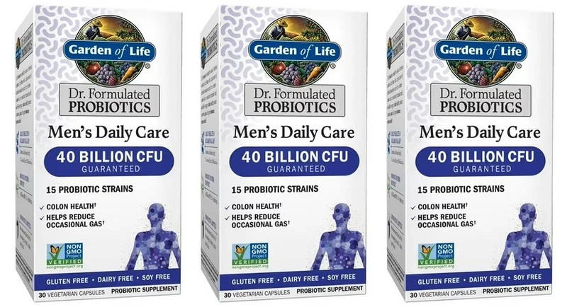 Pack 3 Garden of Life Dr. Formulated Men’s Probiotics, 40 Billion CFU, 08/2026