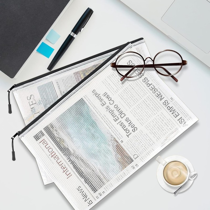 24pcs A3 Mesh Zipper Pouches - Waterproof for All Your Storage Needs gallery