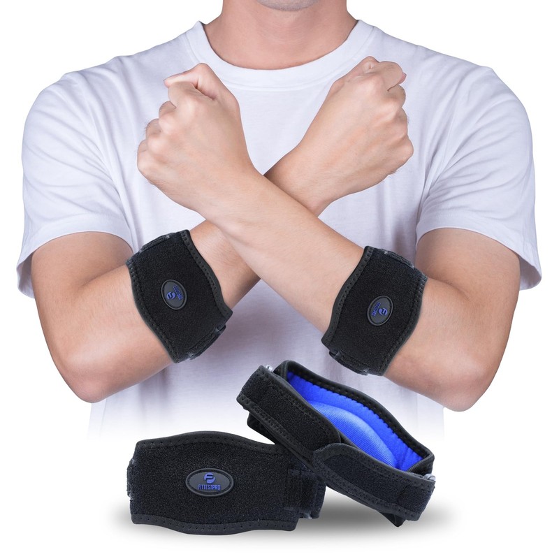 Fittest Pro Elbow Brace 2 Pack for Tennis & Golfer’s Pain Relief Black