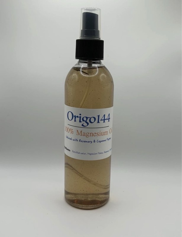Origo144 100% Magnesium Oil Spray with Rosemary & Cayenne Pepper 8oz
