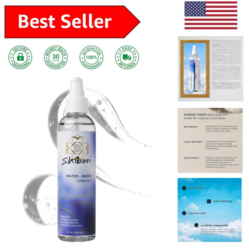 pH-Balanced Unscented Water-Based Lubricant – 8 Fl Oz for Intimate Wellness