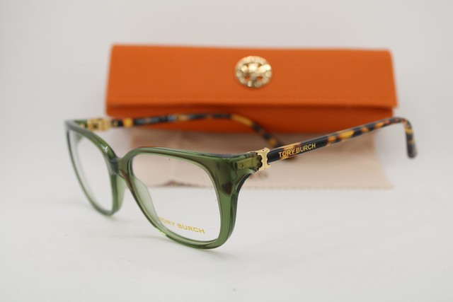 NEW TORY BURCH TY 2068 1620 CLEAR GREEN HAVANA GOLD AUTHENTIC EYEGLASSES 50-16