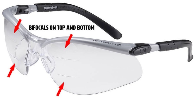 3M BX DUAL 11457 +1.5 BiFocal Readers Clear Anti Fog Protective Safety Glasses