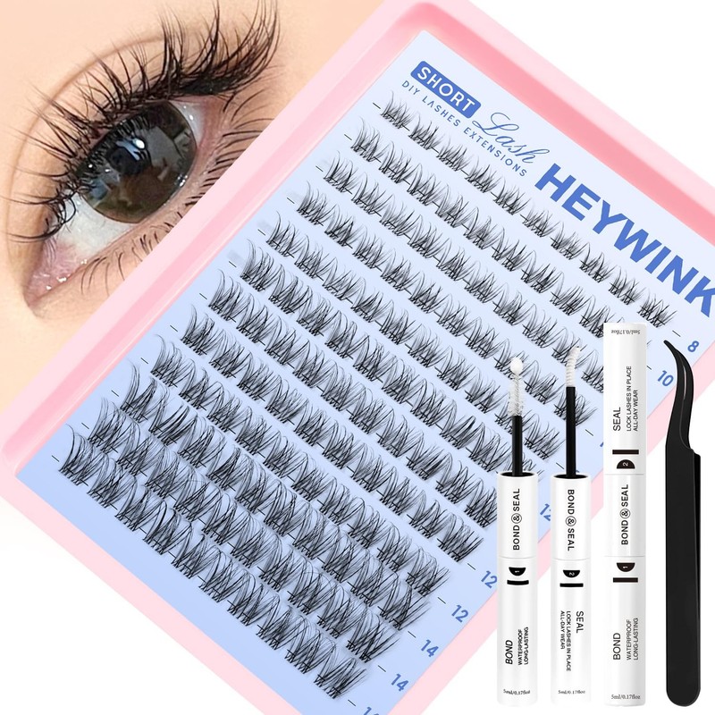 Venus Lash Clusters Kit Short 814mm D Curvature Natural Wispy Eyelash Cluster…