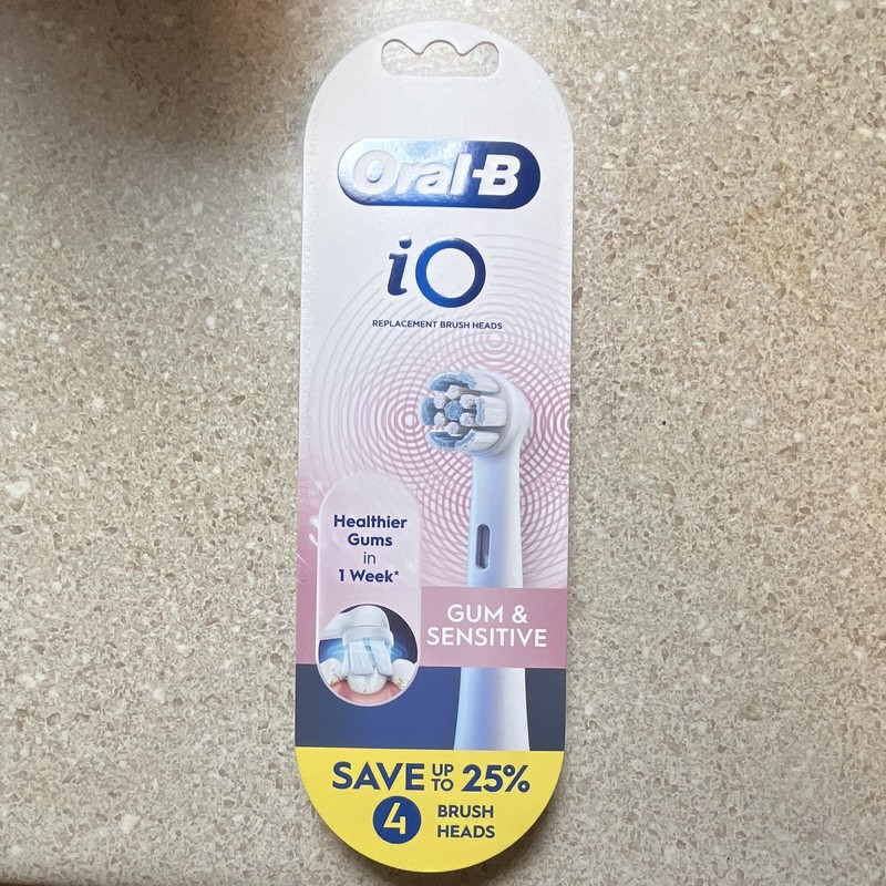 Oral-B iO Gum & Sensitive Rotating Replacement Brush Heads 4 Pack White