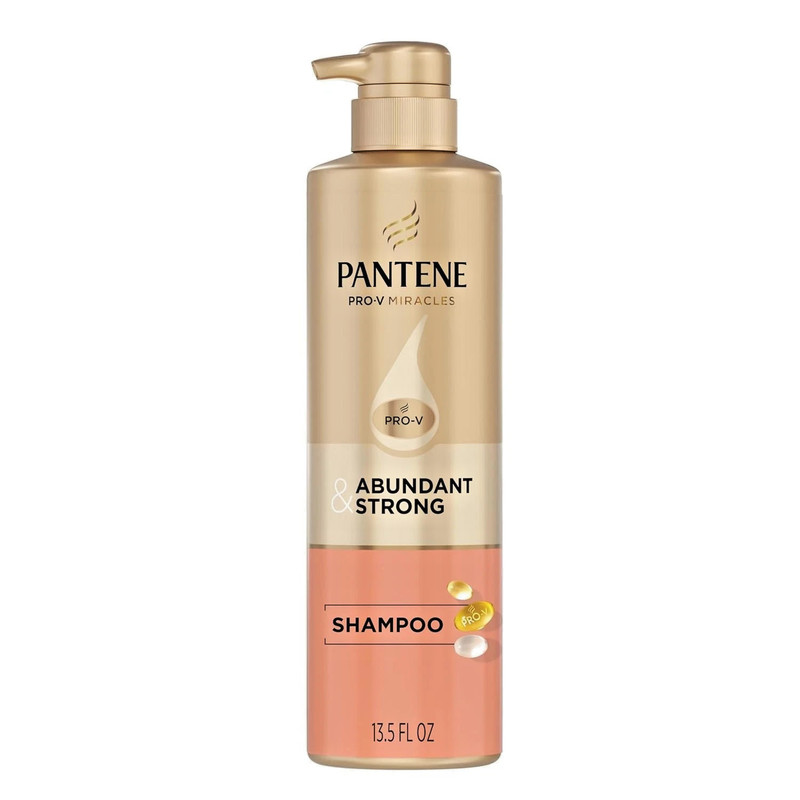 Pantene Abundant & Strong Shampoo, Strengthens Scalp’s Hold on Hair Roots, 13.5
