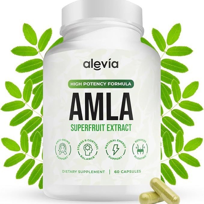 Alevia Organic Amla Capsules 1000mg Indian Gooseberry Antioxidant Supplement 60c gallery