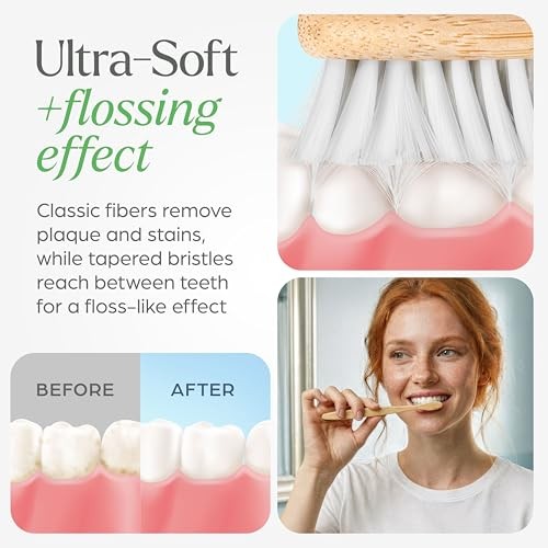 Extra Soft Toothbrushes for Adults - 4 Pack - BPA Free 4 Count (Pack of 1) gallery
