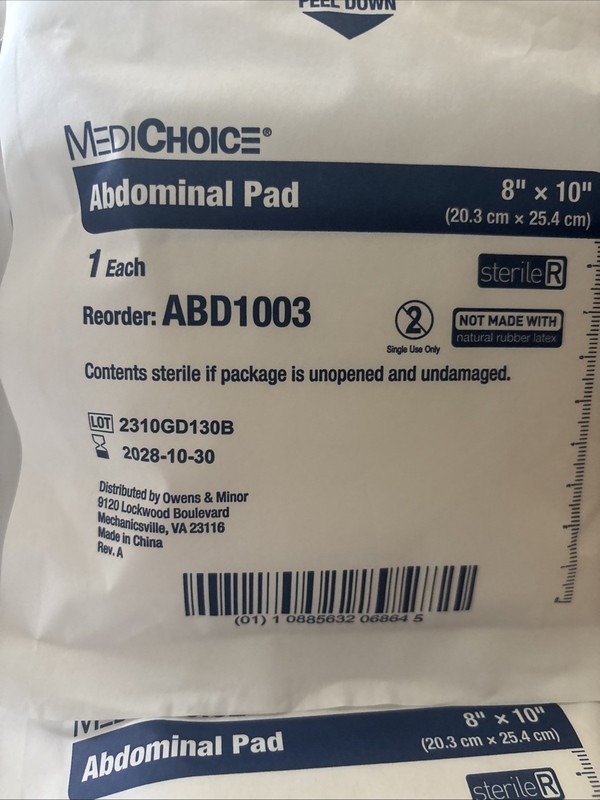 48- MediChoice Abdominal Pad 8″ x 10″ ABD1003, Lot of 48