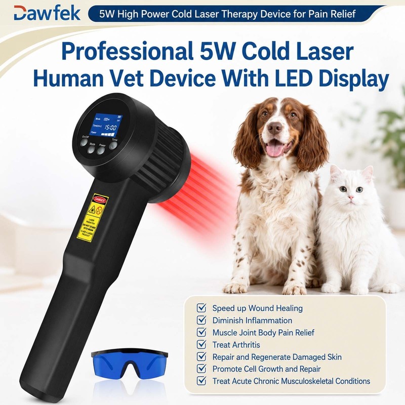 5W Red Light Cold Laser Machine 808nm 905nm 25 Diode for Dog Cat Pain Relief