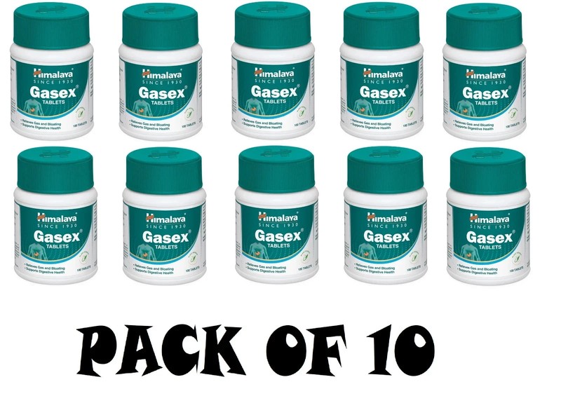 10 X Himalaya Gasex 100 Tablets Each FREE SHIPPING