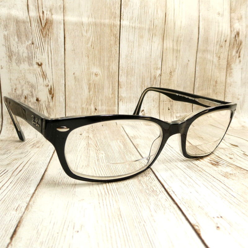Ray-Ban Gloss Black Over Clear Eyeglasses FRAMES – RB5150 2034 52-19-135
