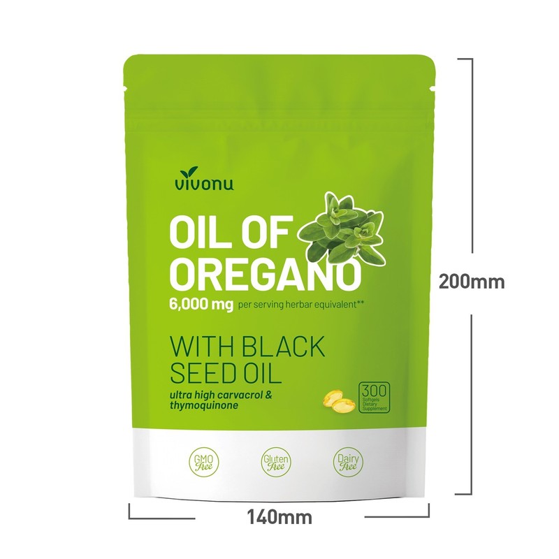 Oil of Oregano 300 Capsules with Black Seed Oil | Natural Antioxidants for Fitne gallery
