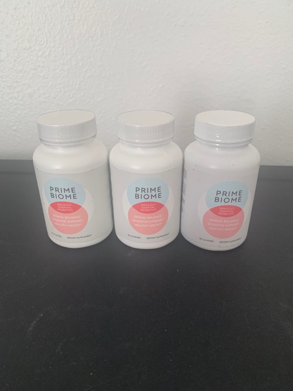 3x Prime Biome Skin and Gut Gummies Essential Probiotic 3 Bottles New