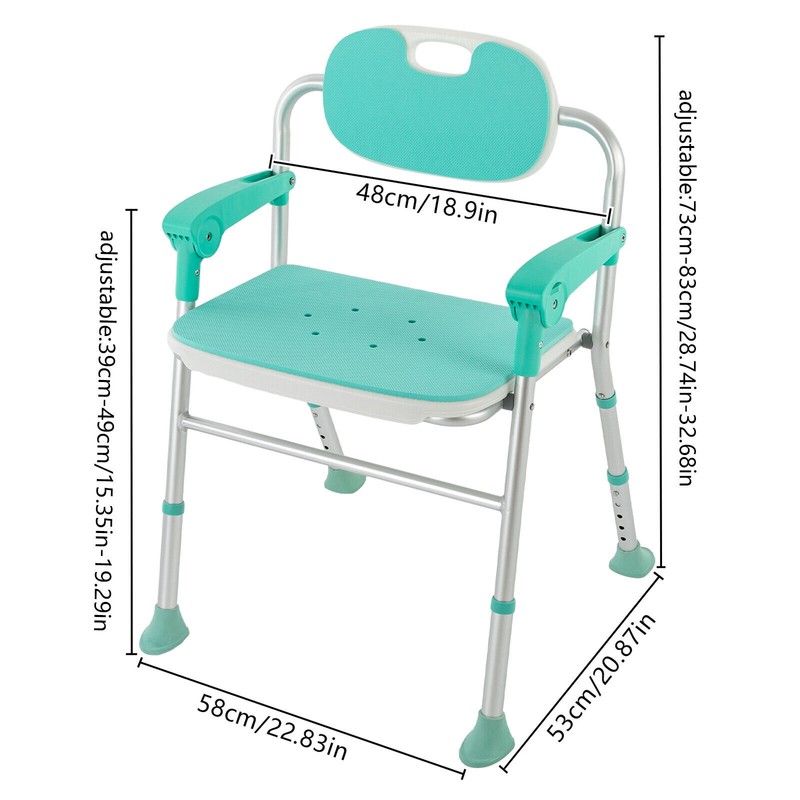 275lbs Foldable Shower Seat Folding Bath Chair Heavy Duty Shower Chair gallery
