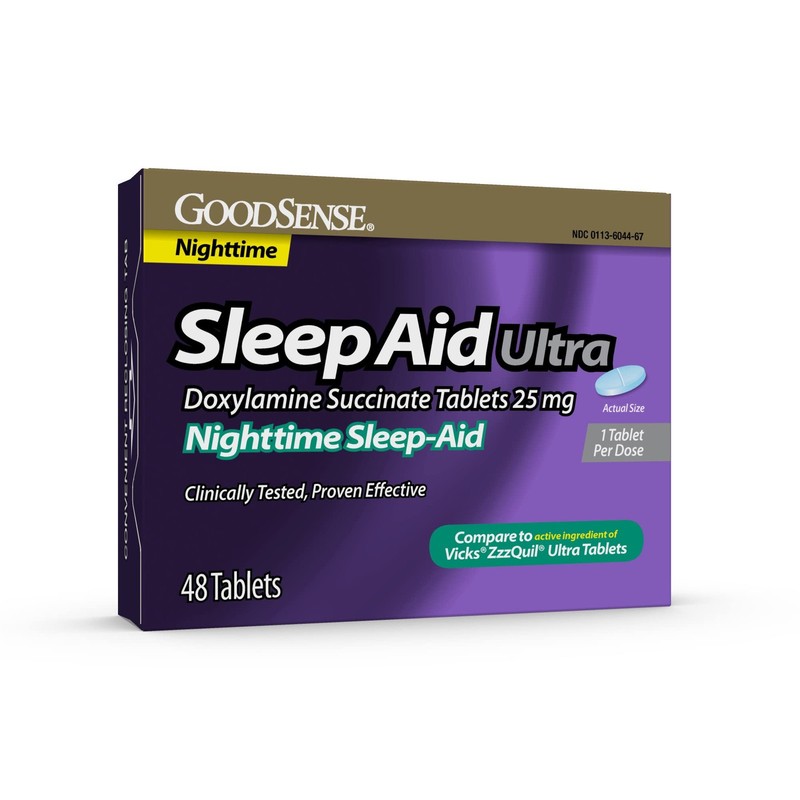 GoodSense Nighttime Sleep-Aid Ultra Tablets, 48 Count (Pack of 1), White