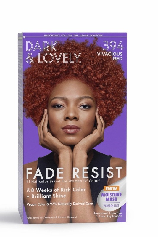 Dark & Lovely #394 Vivacious Red, Permanent Hair Color Fade Resist, NEW IN BOX