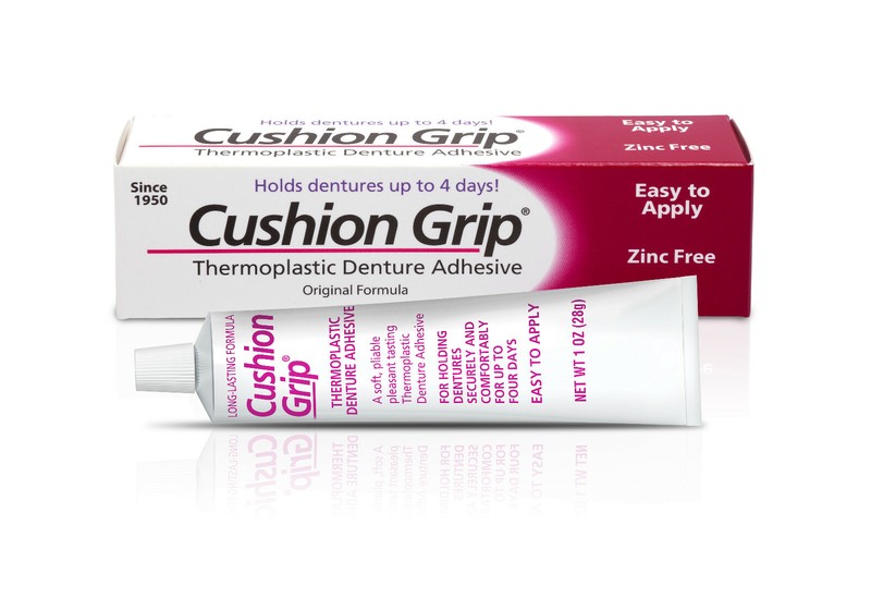 Cushion Grip Thermoplastic Denture Adhesive 1 Oz – 100% Waterproof & Zinc Free