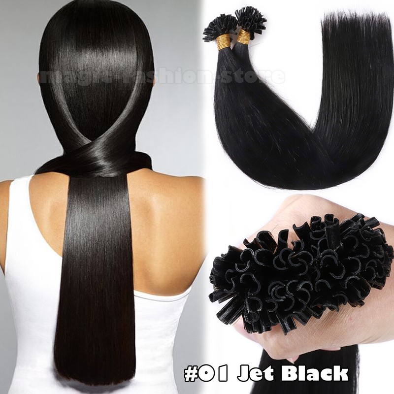 16″-24″ THCK Pre Bonded Keratin Nail U Tip 100% Remy Human Hair Extensions Long