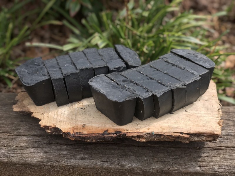 Pine Tar Activated Charcoal Soap “7 Bars “ 2 Pound In A Loaf «Has Sand»