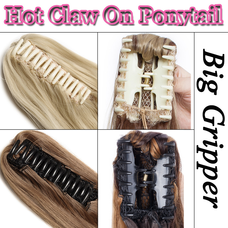 Any Shades Long Curly Hair Claw On Ponytail Clip In Hair Extension Fake Piece US gallery