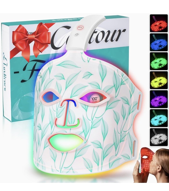 Bubloc Red Light Therapy for Face, Led Contour Face Mask 8 in 1 Light Therapy