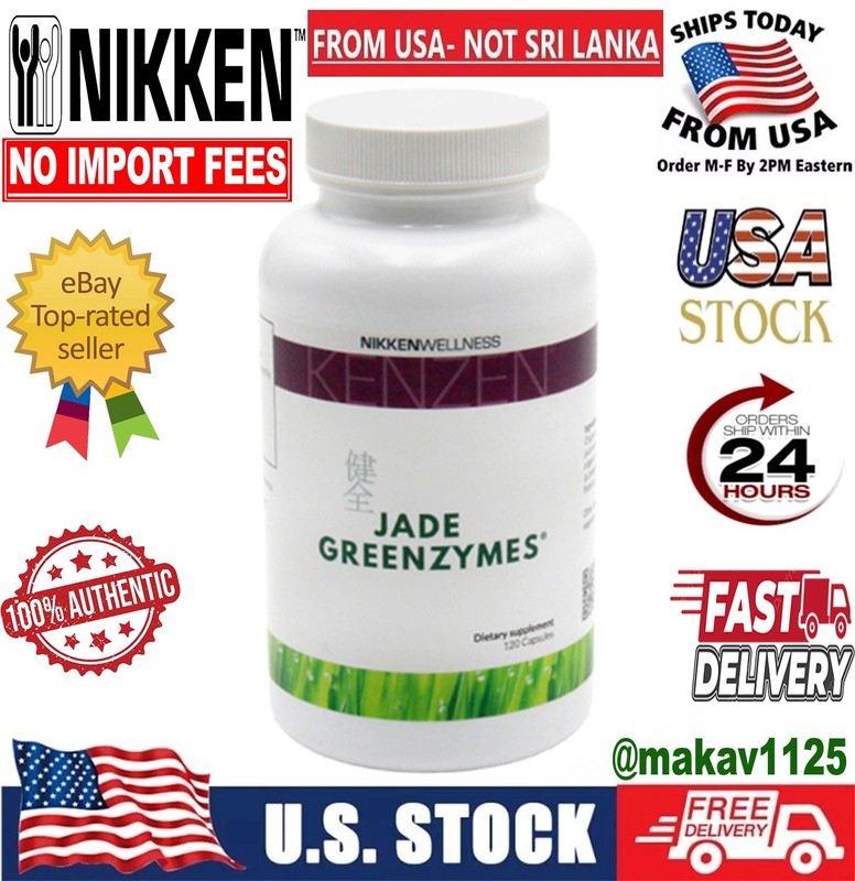 Nikken Kenzen Jade GreenZymes rganic Barley Grass 120 Capsules – New/Sealed!🔥🔥
