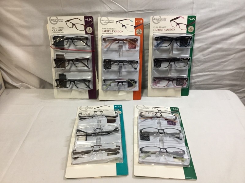 lot of 5 DesignOptics Foster Grant Full Frame Ladies Fashion Deep Square 5 Pack
