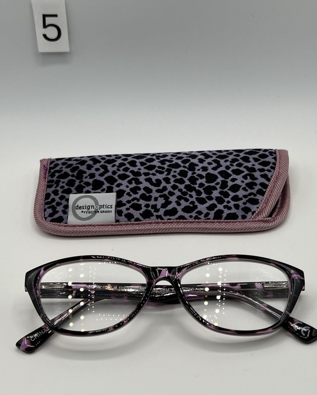 DesignOptics by Foster Grant 53□15-140 Reading Glasses +2.50 Purple Animal