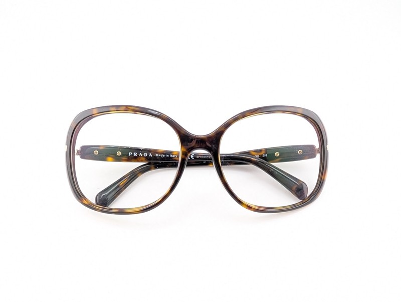 Prada Eyeglasses Frames Only, SPR 08O 2AU-6S1, 57-17-130, Brown, Made in Italy