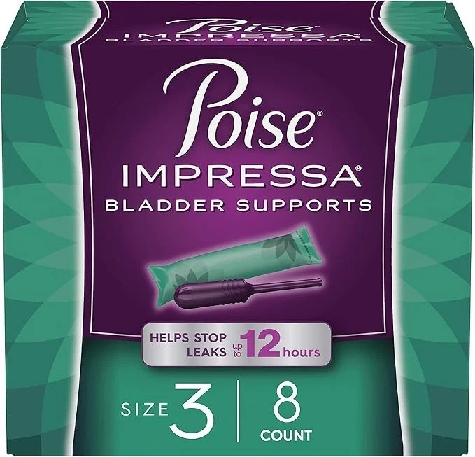 Poise Impressa Incontinence Bladder Supports For Women, Size 3 – 8 Count