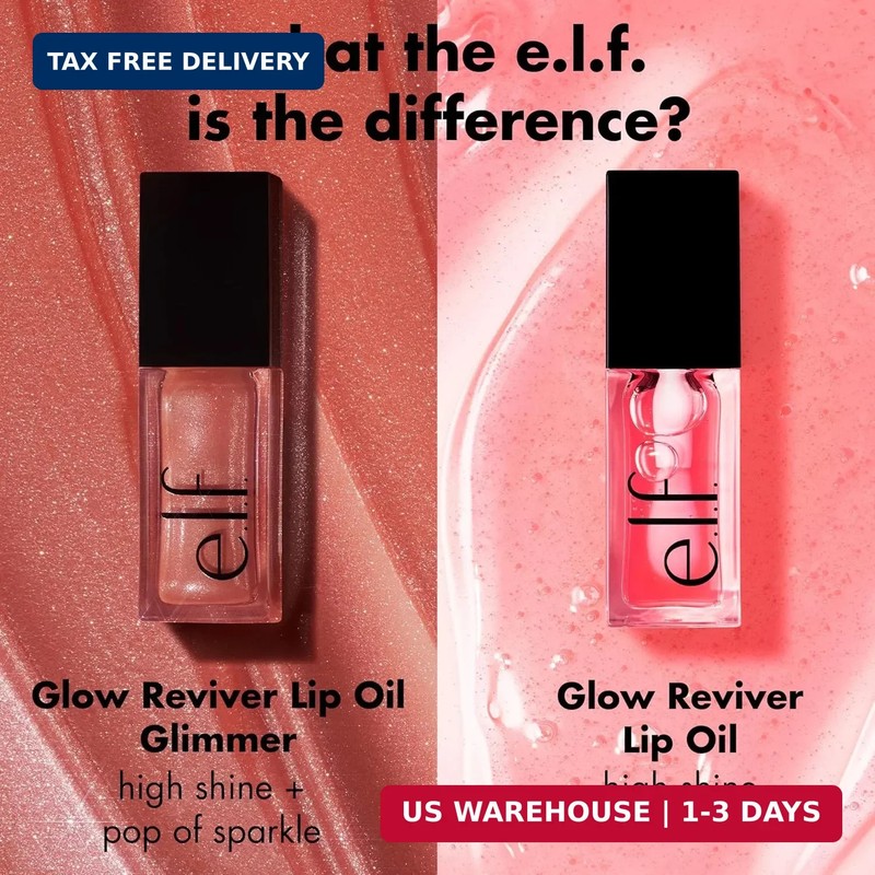e.l.f. Glow Reviver Lip Oil, Nourishing and Hydrating with High-Shine Glimmer Fi gallery