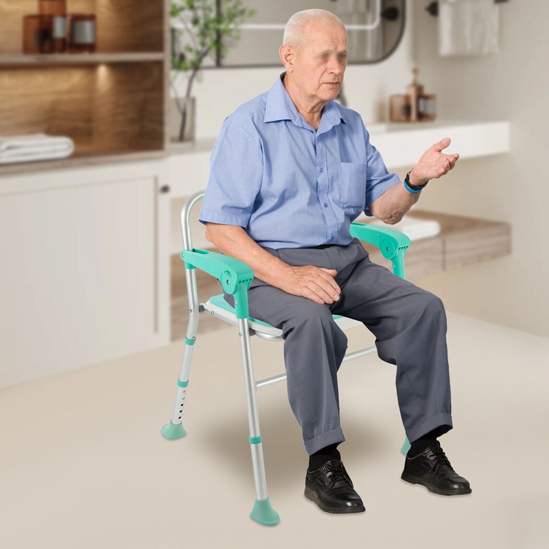 275lbs Foldable Shower Seat Folding Bath Chair Heavy Duty Shower Chair gallery