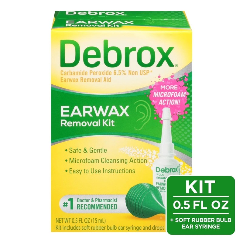 Debrox Ear Wax Removal Kit – Includes Bulb Syringe and 0.5 Fl Oz Removal Drops
