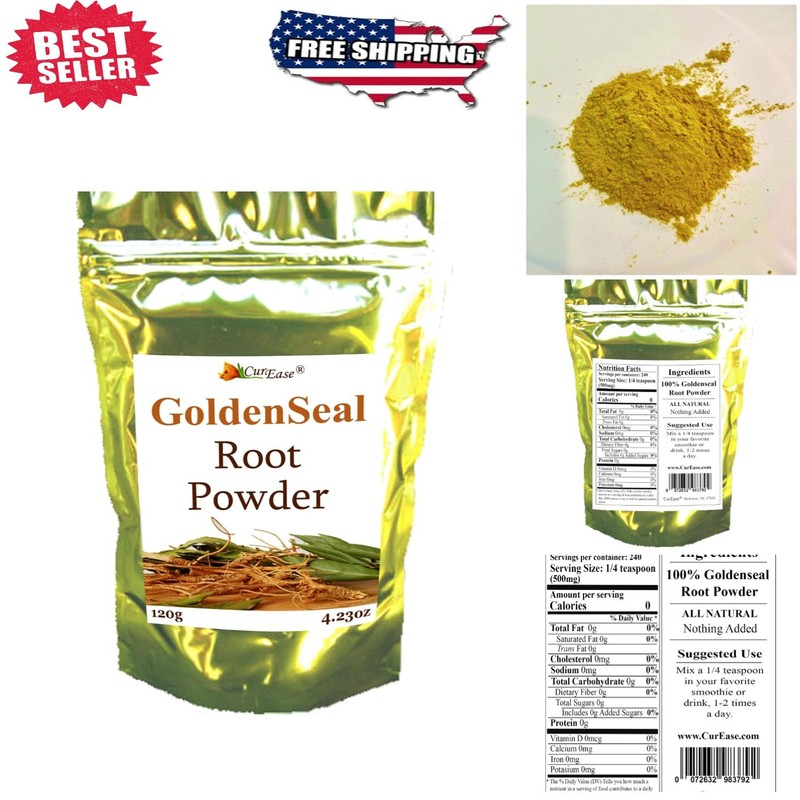 100% Pure Goldenseal Root Powder – 4.2 oz / 240 Servings for Natural Wellness