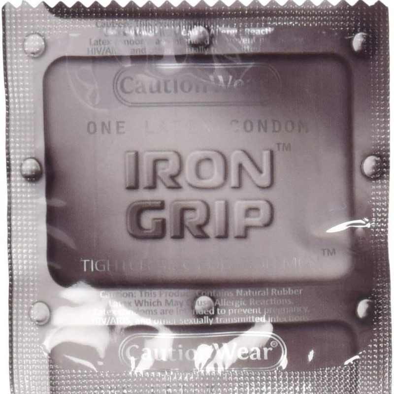 Caution Wear Iron Grip Snug Fit Lubricated Latex Condoms 48 Count (Pack of 1)