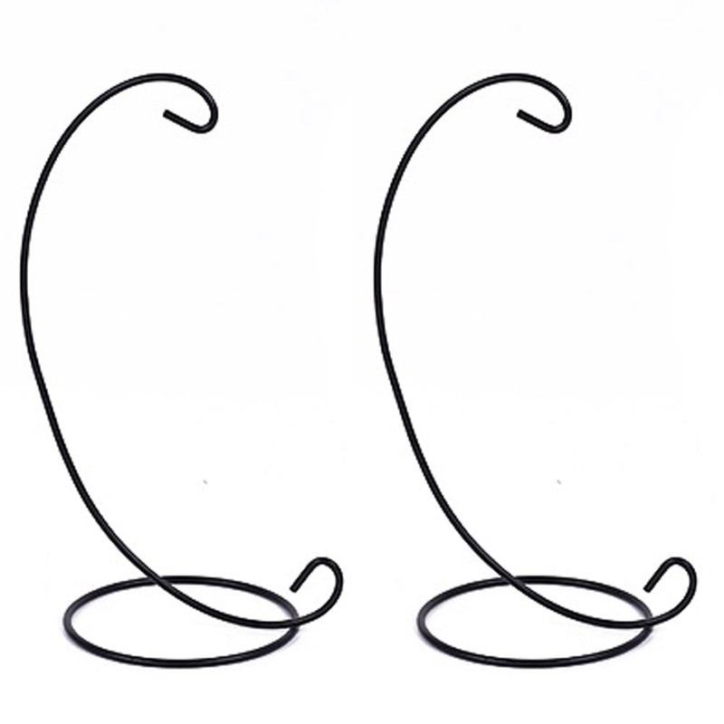 2 Pcs Ornament Display Stand Black Iron Ornament Hanging Holder Rack for Glas…