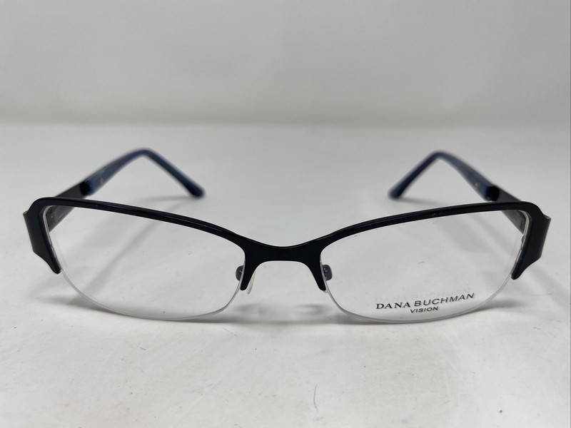 Dana Buchman KATHLEEN BK 51-17-130 Black Metal Half Rim Eyeglasses Frame -K16