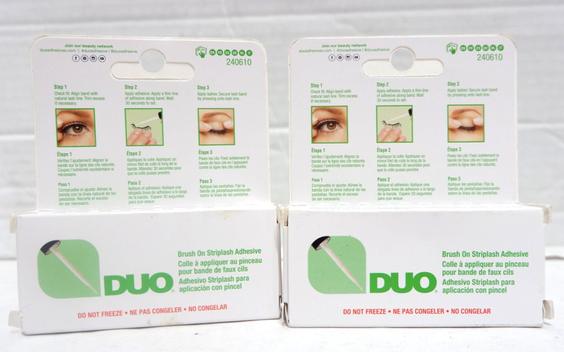 2-DUO BRUSH ON Striplash Adhesive Eyelash Lashes Glue Clear Invisible (green)