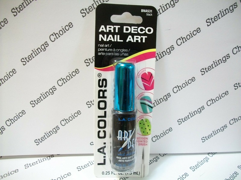 LA Colors Art Deco Nail Art #531 Black