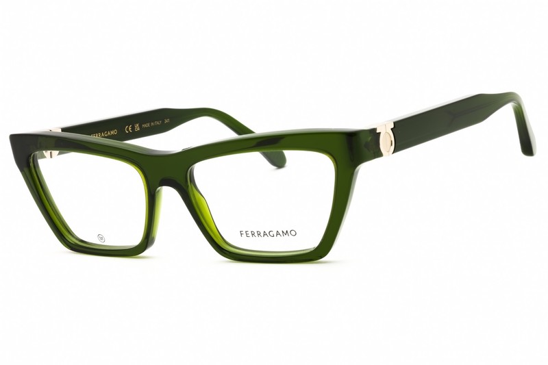 SALVATORE FERRAGAMO SF3021-317-54 Eyeglasses Frame Size 54mm 16mm 140mm GREEN Wo