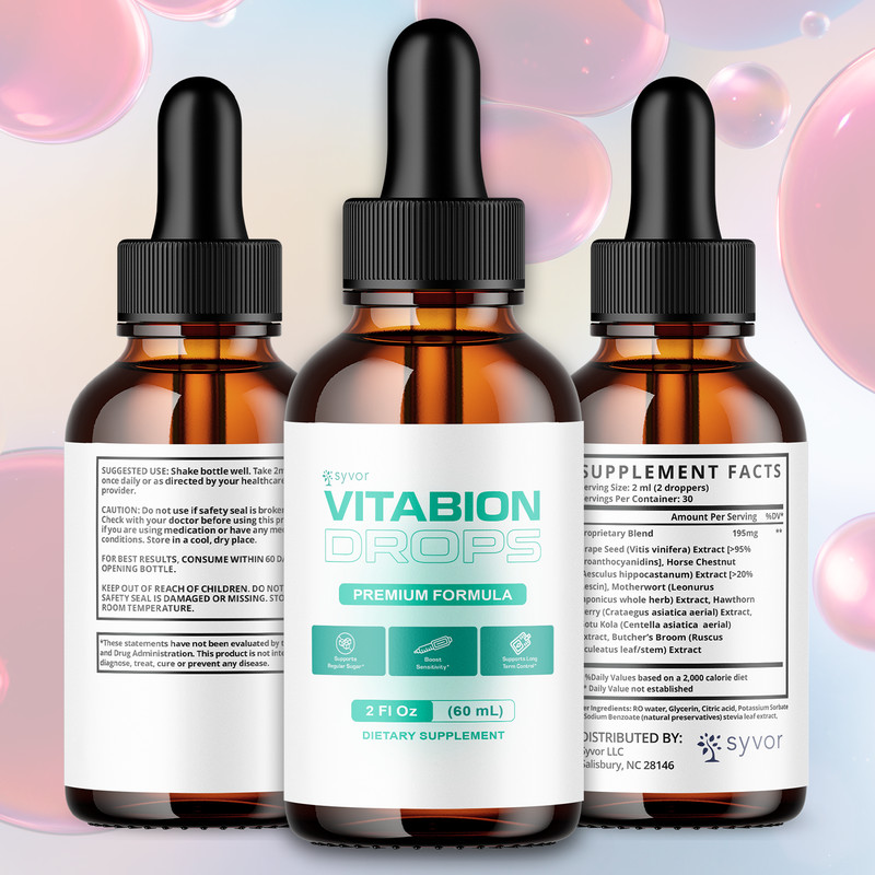 (2 Pack) Vitabion Blood Support Drops Vita Bion Vitamin Supplement 60 Servings gallery