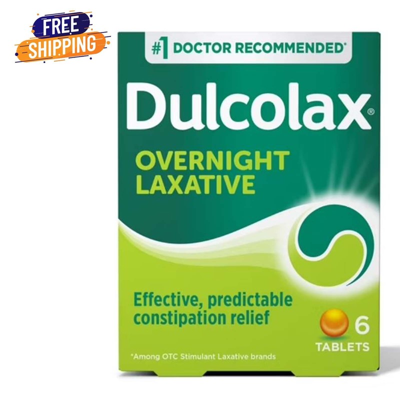 Dulcolax Stimulant Laxative Tablets, Gentle Constipation Relief 6 Ct.