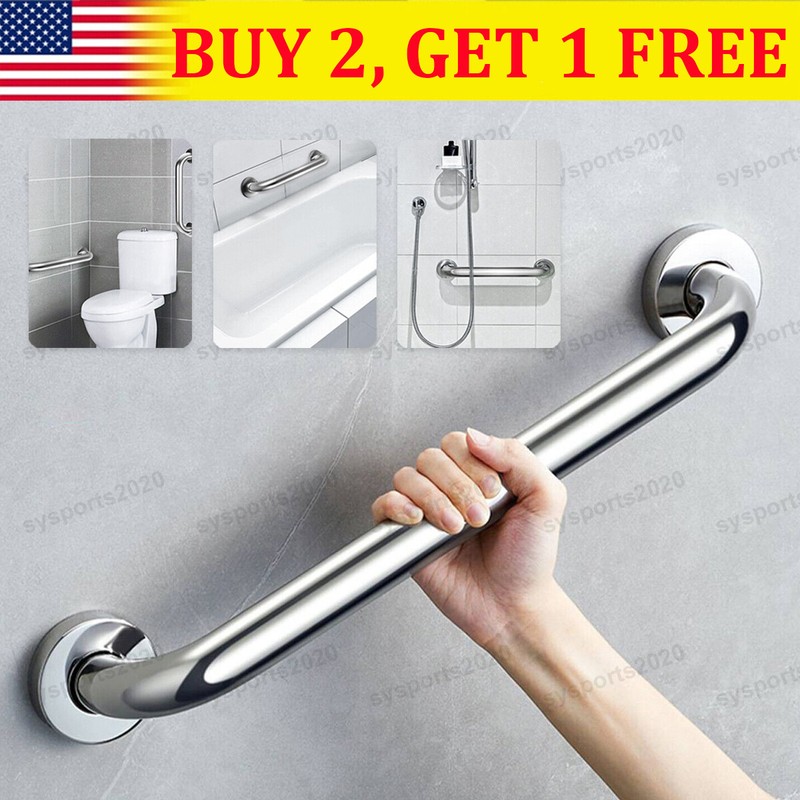 16″ Bathroom Shower Grab Bar Handle Safety Hand Rail Support Bar Stainless Steel