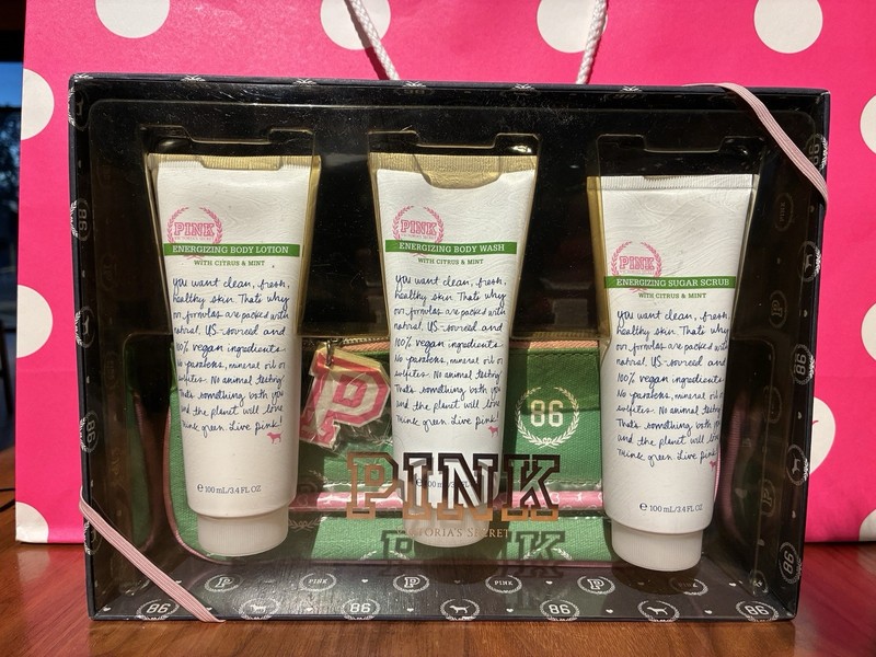 Victoria’s Secret Vintage PINK Citrus & Mint Pencil Stationery School Set Rare